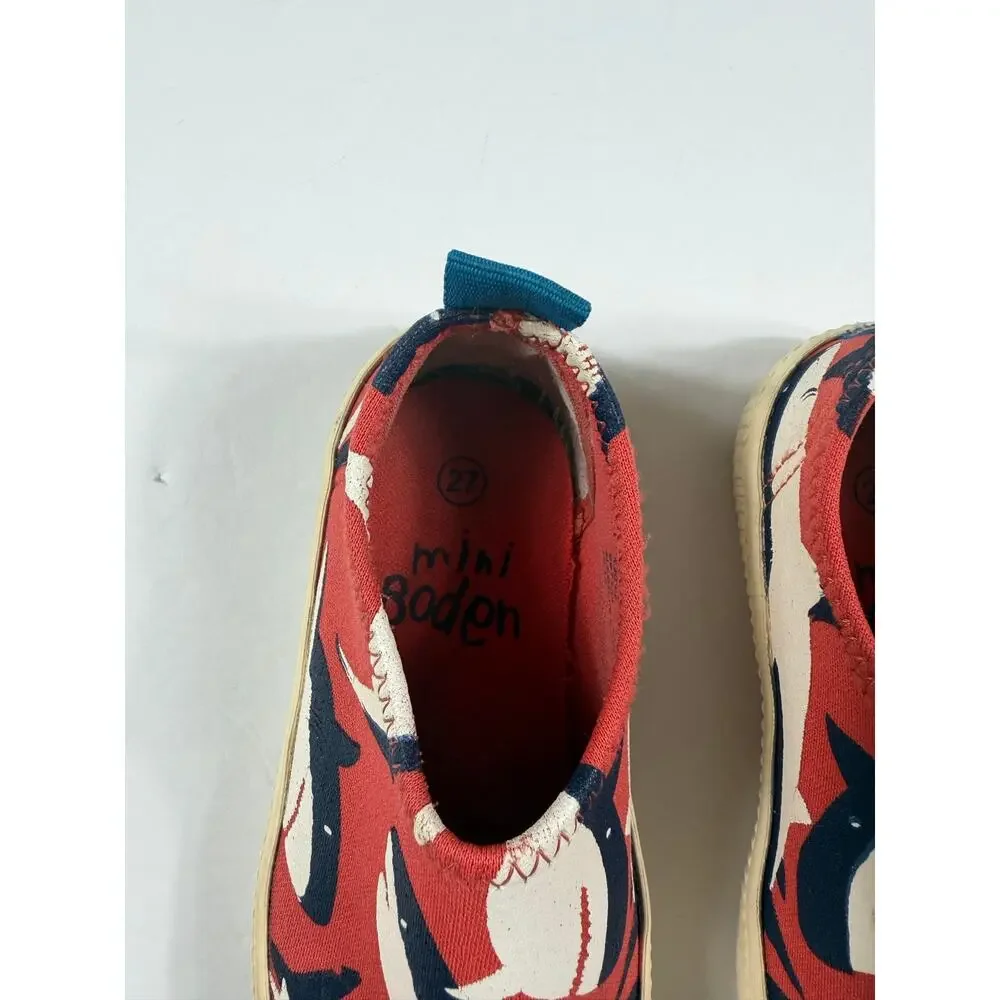 Mini Boden Shark Water Sand Slip-On Sneakers Red Size US 10 / EU 27